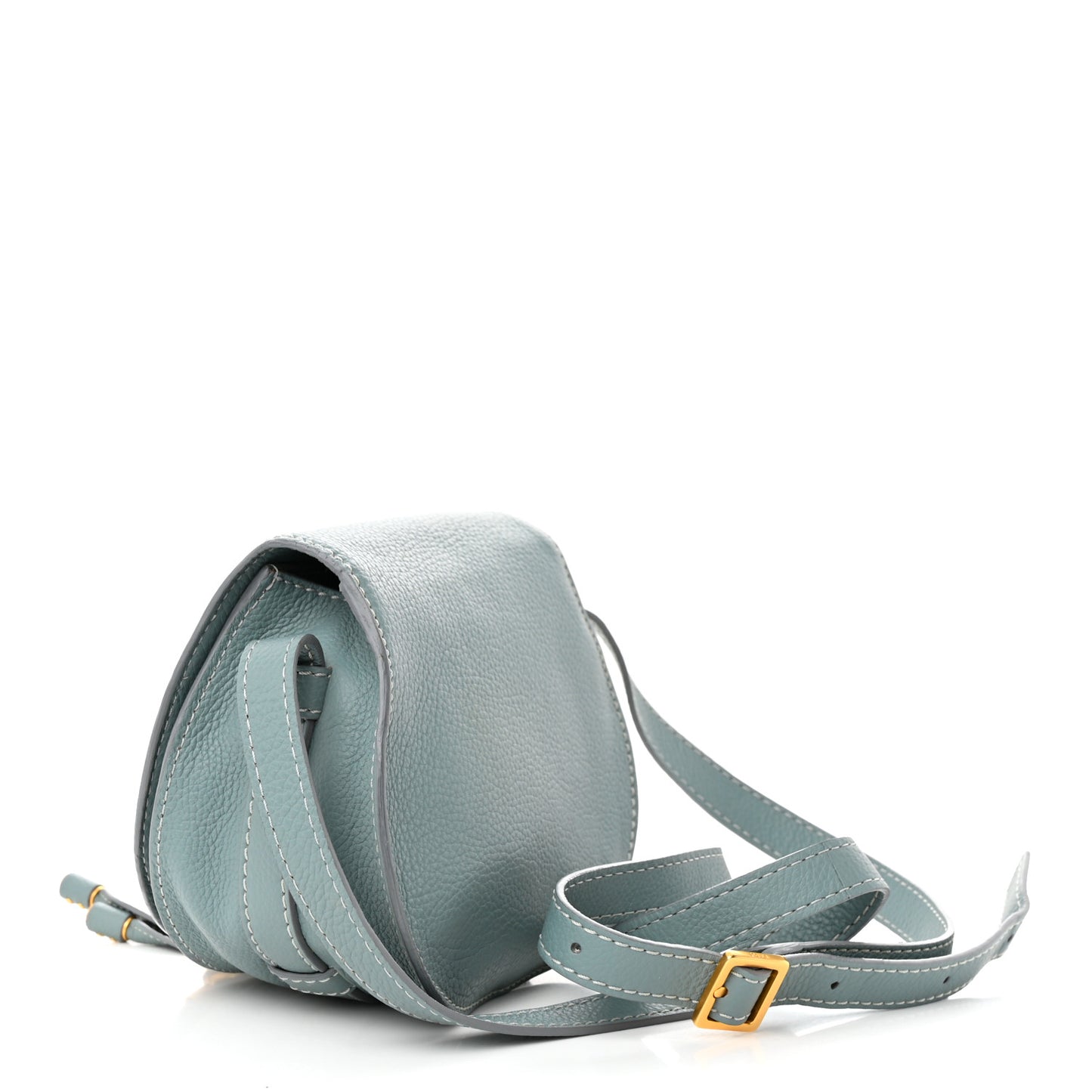 Grained Calfskin Small Marcie Saddle Bag Fresh Mint