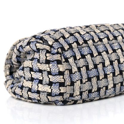 Chanel Tweed Calfskin Woven Single Flap Blue 8 of 19