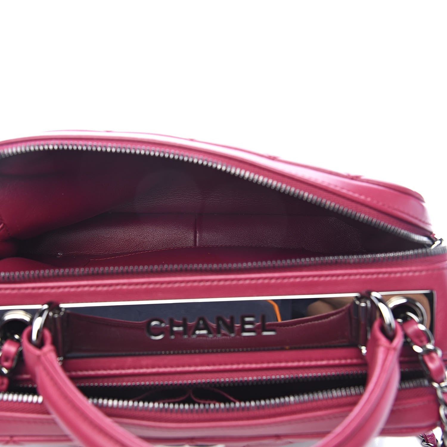 Chanel Lambskin Quilted Medium Trendy CC Bowling Bag Dark Pink 6 of 12