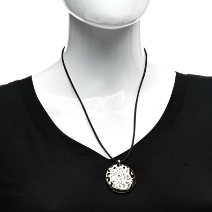 Cartier 18K Yellow Gold Enamel Tsavorite Panthere De Cartier Pendant Cord Necklace 2 of 3