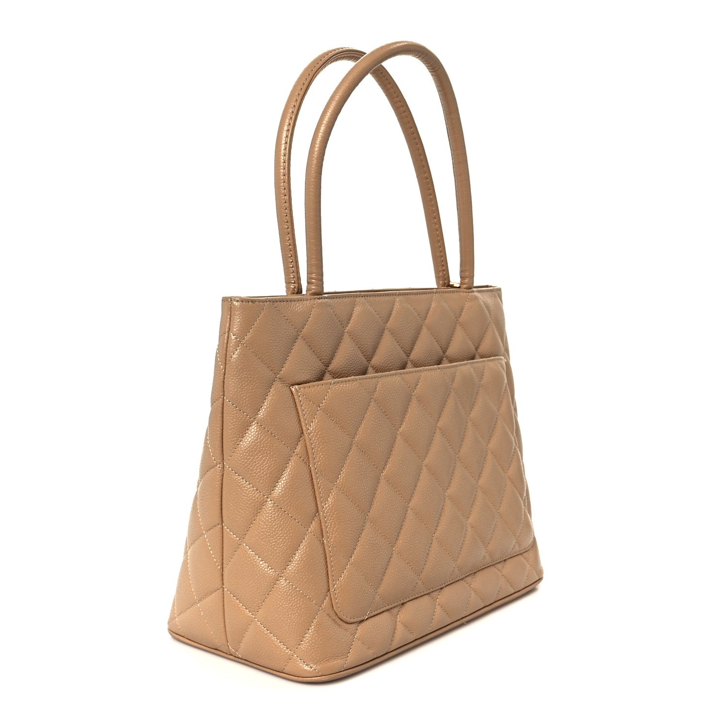 Caviar Quilted Medallion Tote Beige