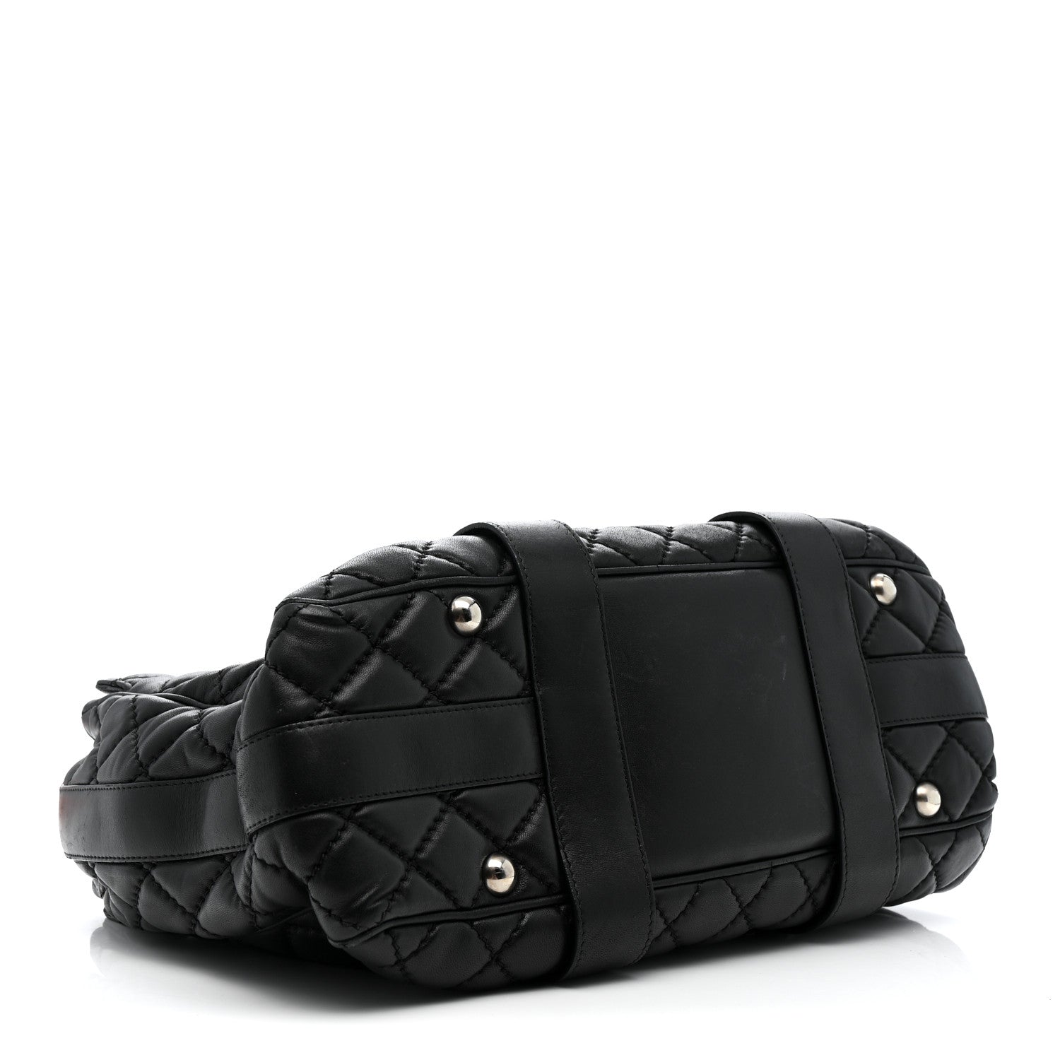 Chanel Lambskin Quilted Easy Carry Shopping Tote Black 4 of 17