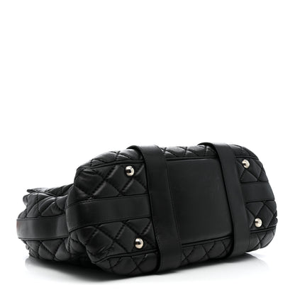 Chanel Lambskin Quilted Easy Carry Shopping Tote Black 4 of 17