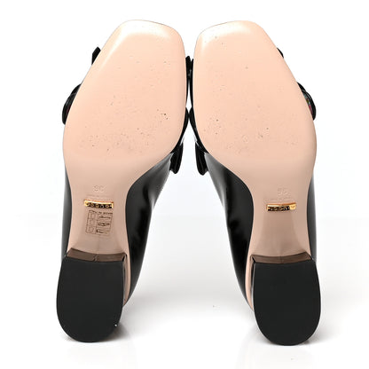 Gucci Vernice GG Marmont Fringe 50mm Loafer Pumps 36 Black 5 of 7
