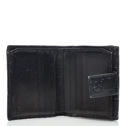 Gucci Guccissima Metal Bar French Flap Wallet Black 5 of 11