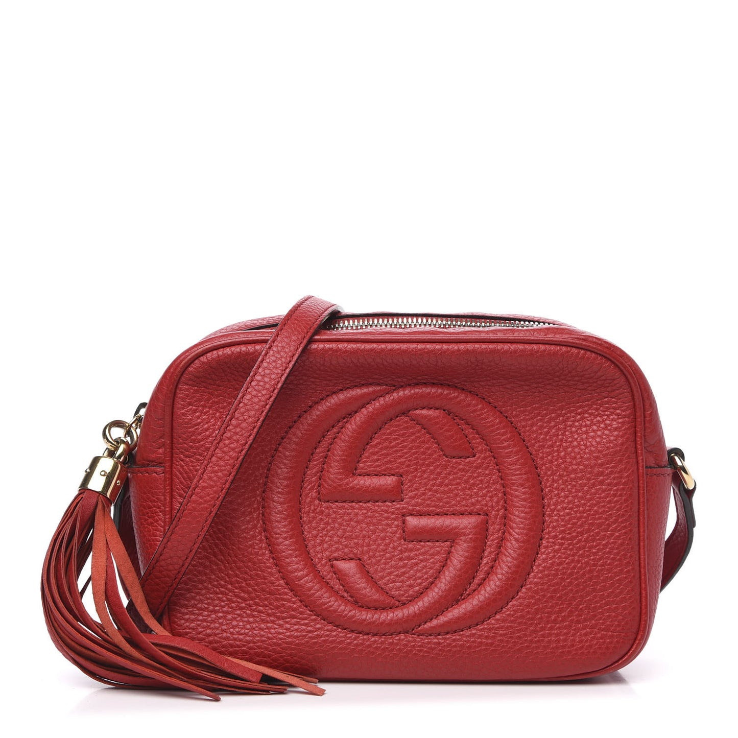 Pebbled Calfskin Small Soho Disco Bag Tabasco Red