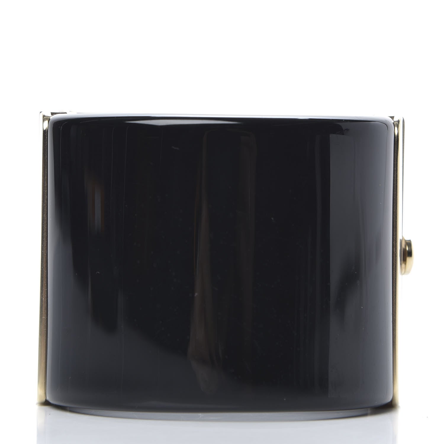 Chanel Resin Crystal Pearl CC Cuff Black 3 of 4