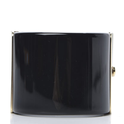 Chanel Resin Crystal Pearl CC Cuff Black 3 of 4