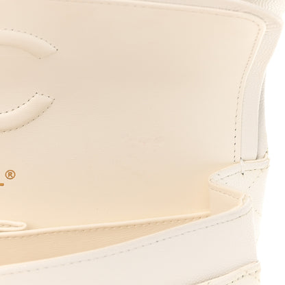 Chanel Caviar Quilted Medium Double Flap White 12 of 15