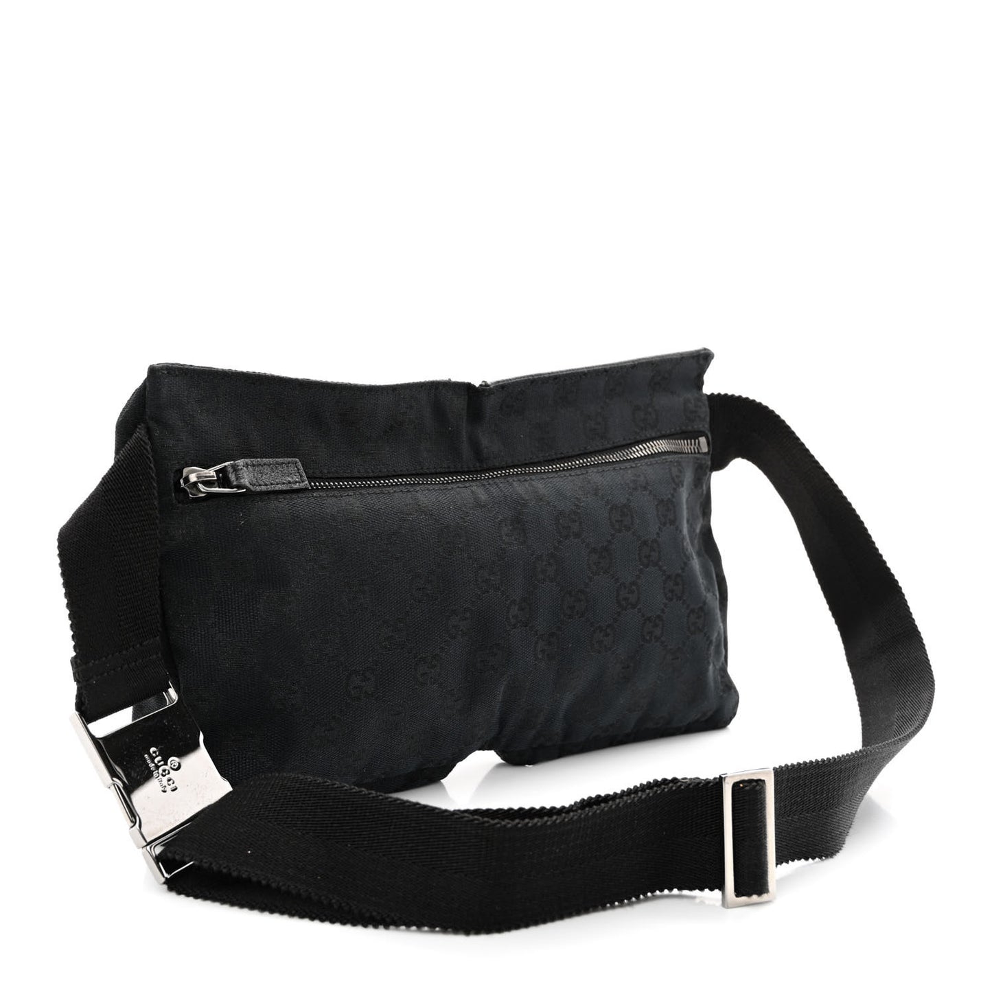 GG Monogram Double Pocket Belt Bag Black