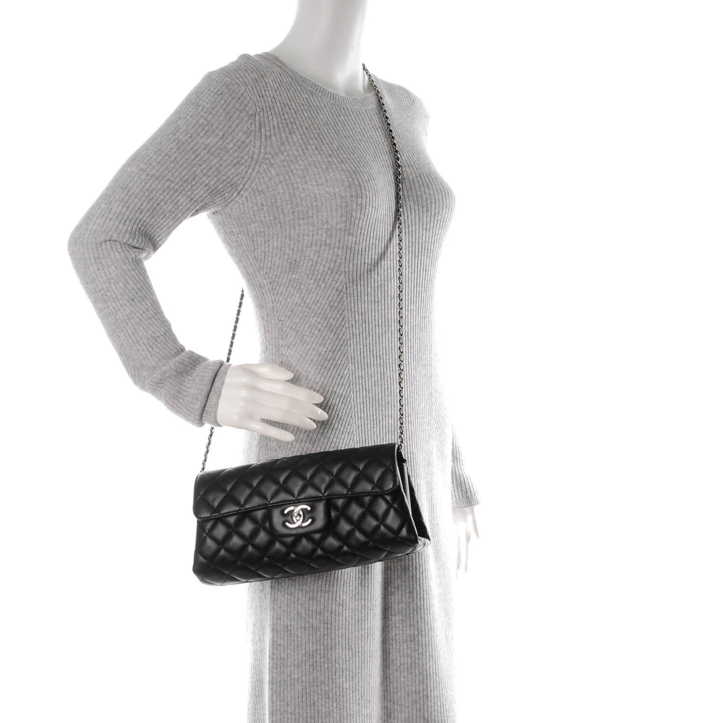 Lambskin By 4 Flap Crossbody Black