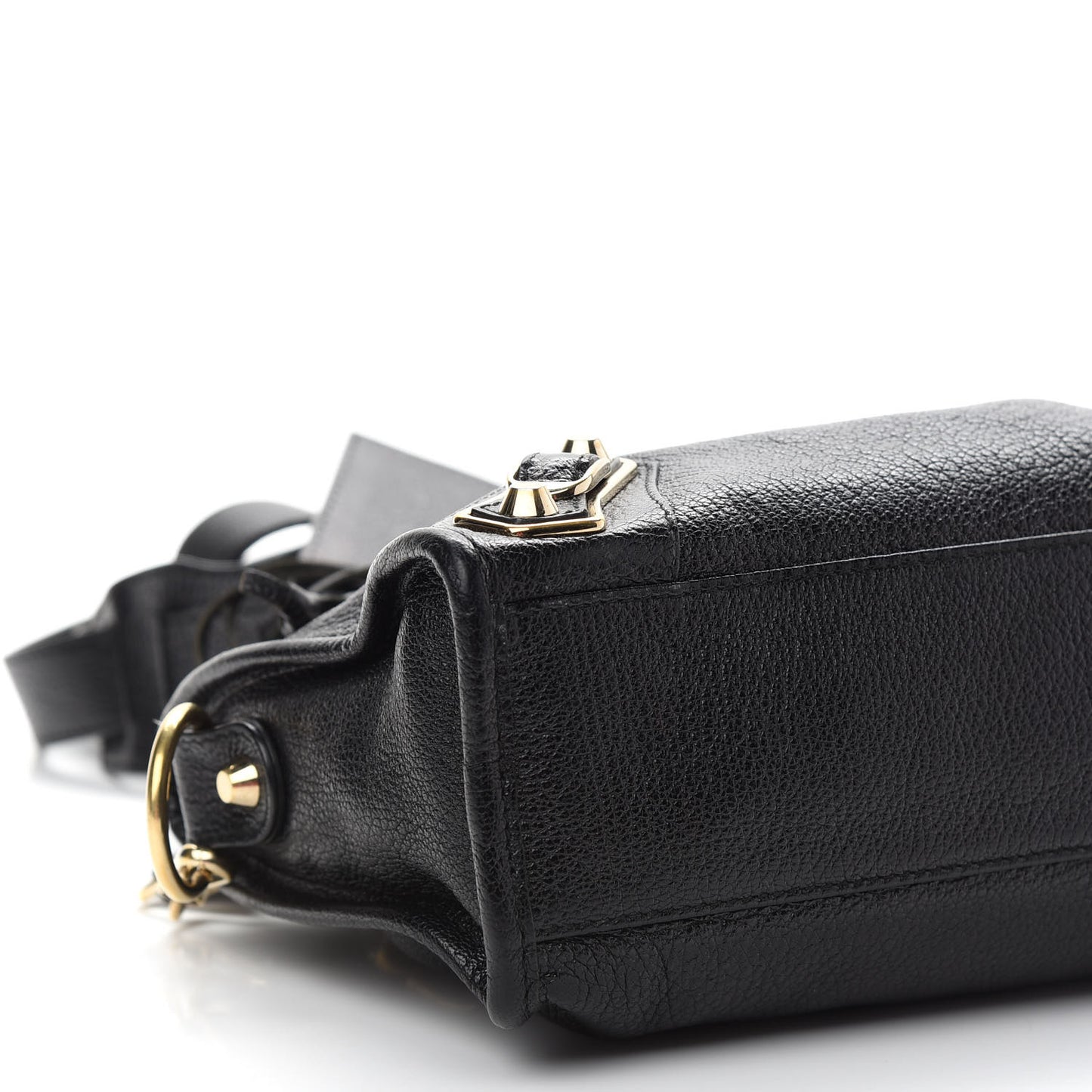 Chevre Gold Metallic Edge Hardware Mini City Black