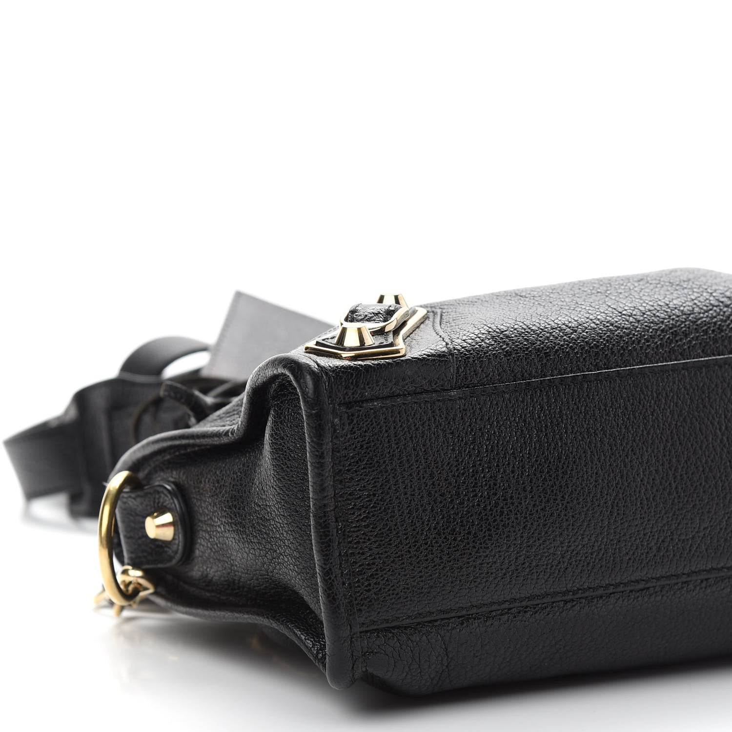 Balenciaga Chevre Gold Metallic Edge Hardware Mini City Black 8 of 11