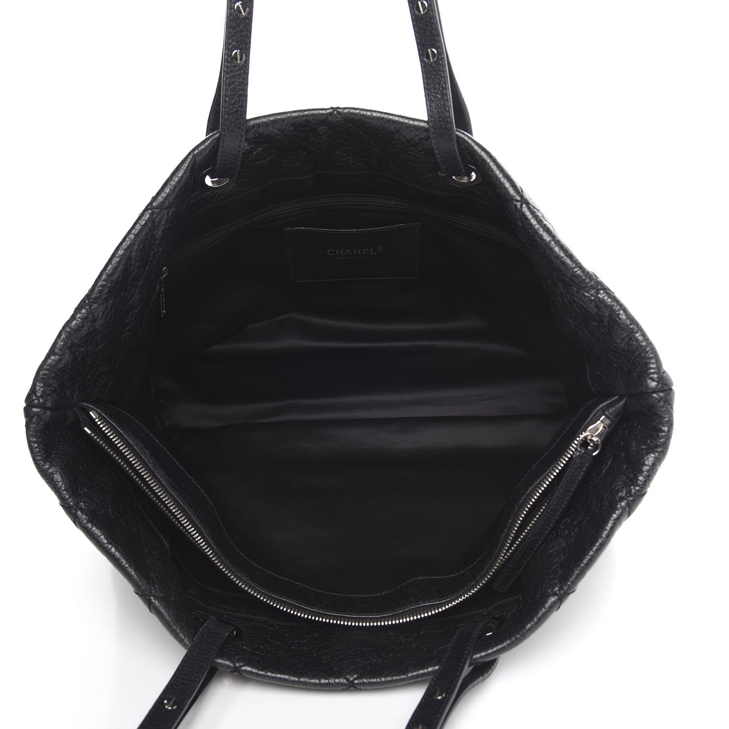 Chanel Glazed Calfskin Large On The Road Tote Black 6 of 14