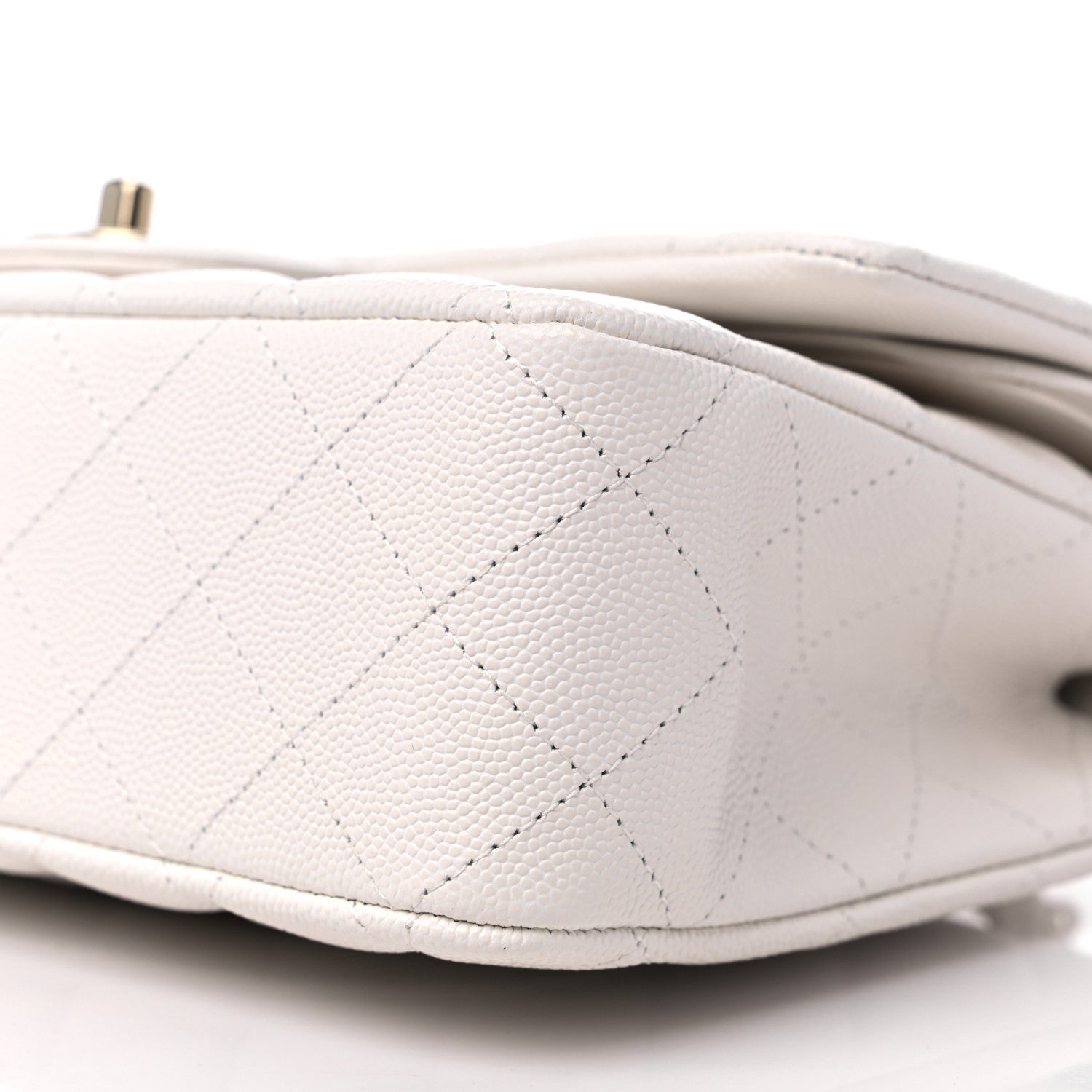 Chanel Caviar Quilted Medium Double Flap White 9 of 10