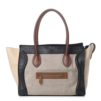 Celine Calfskin Linen Tri-Color Luggage Beige 1 of 10