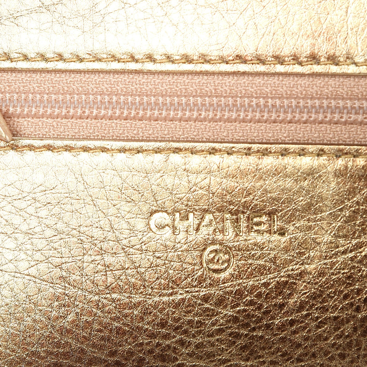 Chanel Metallic Calfskin Quilted Boy Wallet On Chain WOC Gold 6 of 9