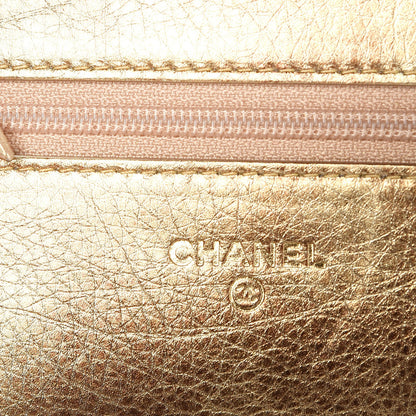 Chanel Metallic Calfskin Quilted Boy Wallet On Chain WOC Gold 6 of 9