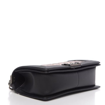 Chanel Metallic Crumpled Goatskin Medium Boy Flap Black Gold 5 of 12