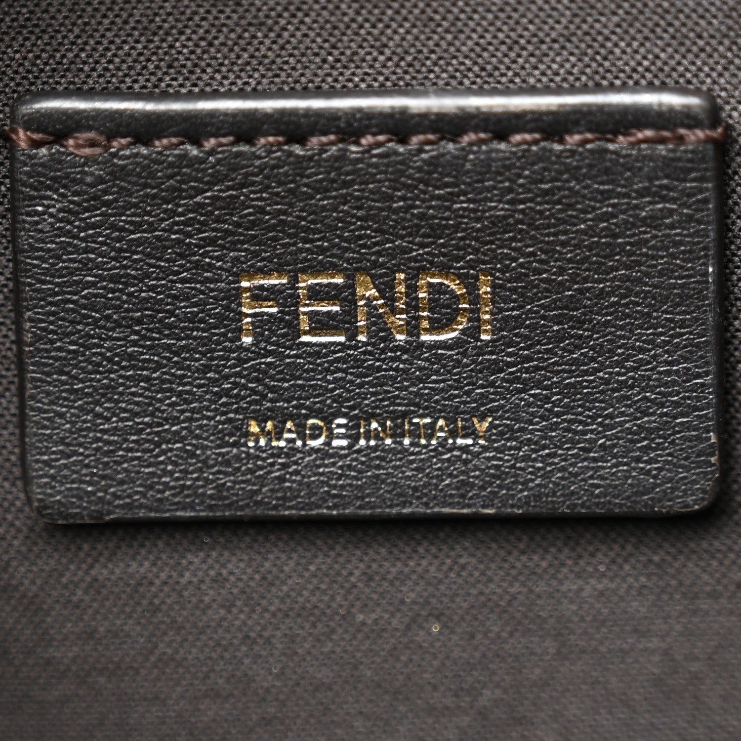Fendi Glazed Fabric Vitello Century FF 1974 Stamp Patch Mini Camera Case Mogano Panna Black 6 of 11