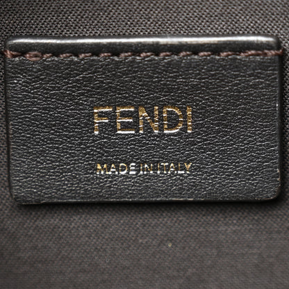 Fendi Glazed Fabric Vitello Century FF 1974 Stamp Patch Mini Camera Case Mogano Panna Black 6 of 11