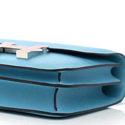 Hermes Epsom Enamel Constance 18 Bleu Du Nord Rouge De Coeur 10 of 11