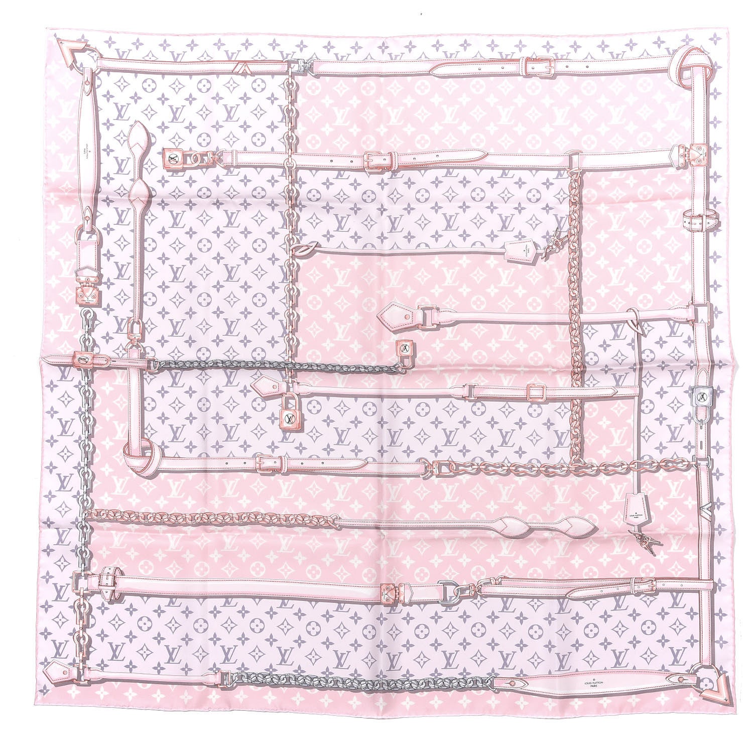 Louis Vuitton Silk Monogram Confidential Square Scarf Light Pink 1 of 3