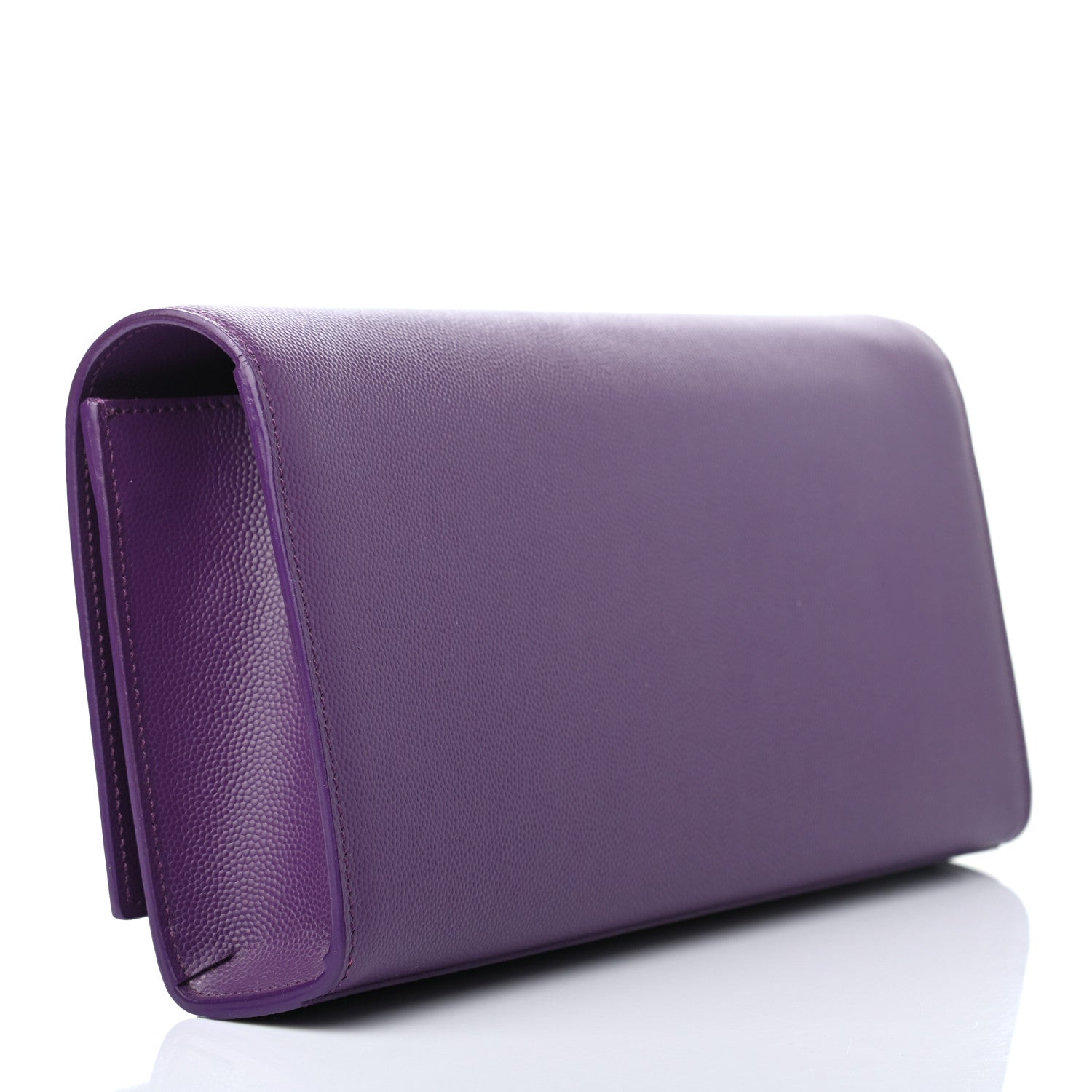 Saint Laurent Grain De Poudre Classic Monogram Cassandre Clutch Purple 3 of 7