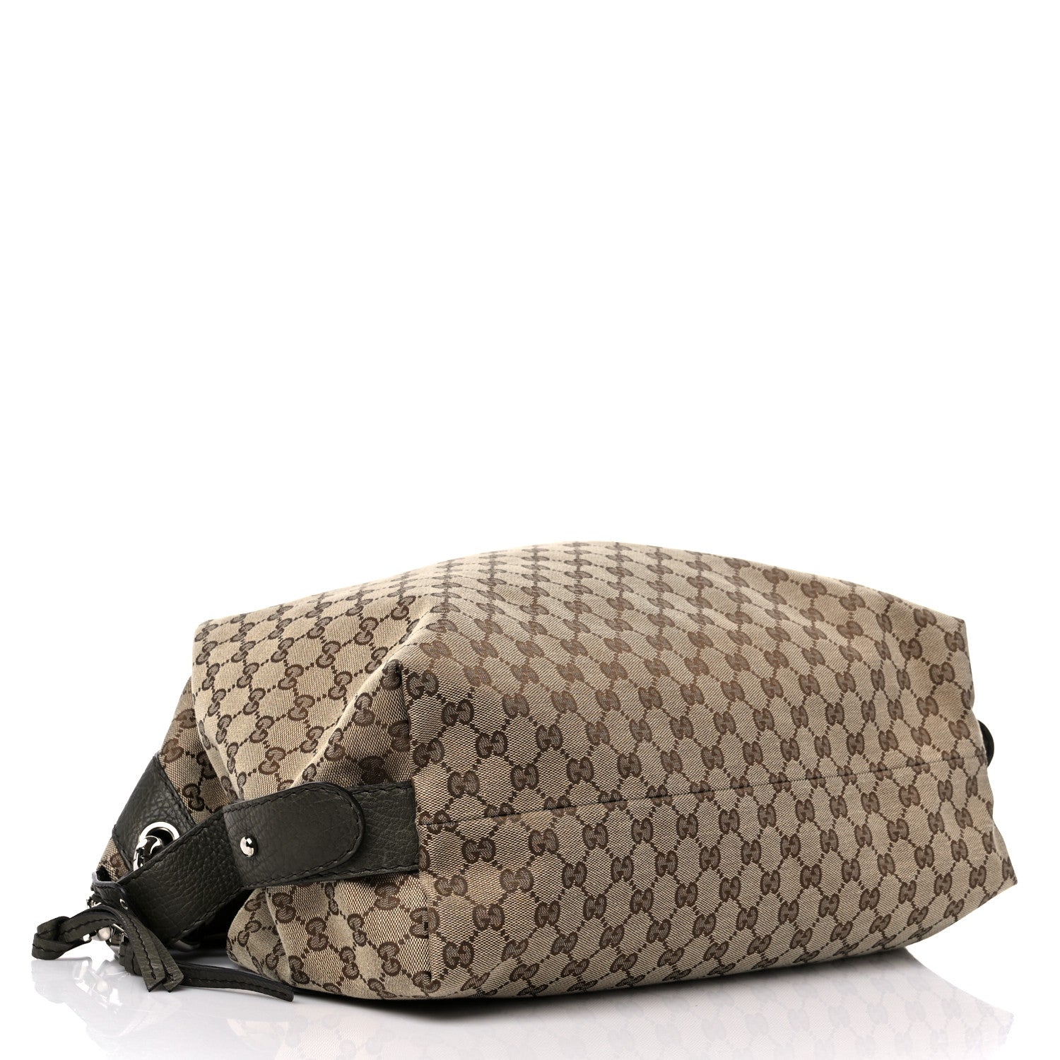Gucci Monogram Large Bamboo Bar Tassel Shoulder Bag Green 4 of 9
