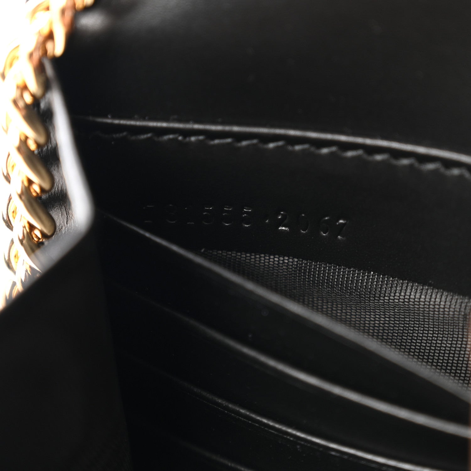 Gucci Calfskin GG Debossed Chain Wallet Black 7 of 10
