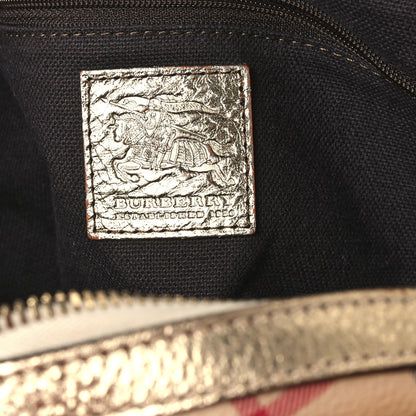 Burberry Haymarket Check Thornley Satchel Gold 6 of 11