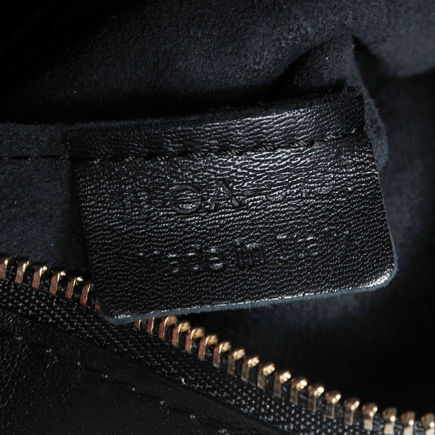Shearling Calfskin Vertical Zip Gusset Cabas Black