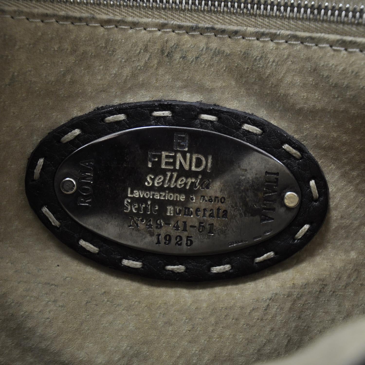 Fendi Calfskin Romano Selleria Shoulder Bag Black 7 of 8