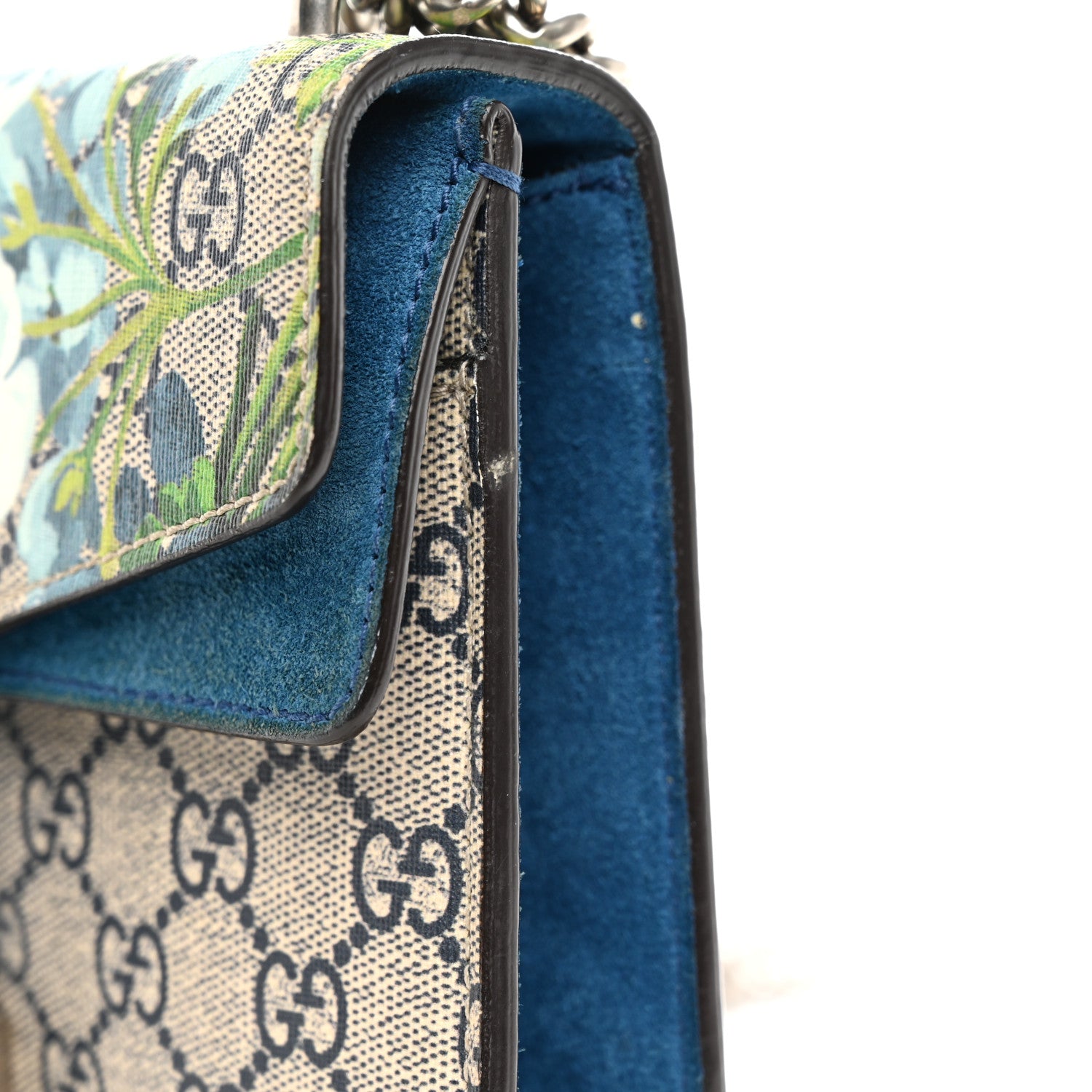 Gucci GG Supreme Monogram Blooms Mini Dionysus Shoulder Bag Beige Navy Vintage Blue 17 of 18