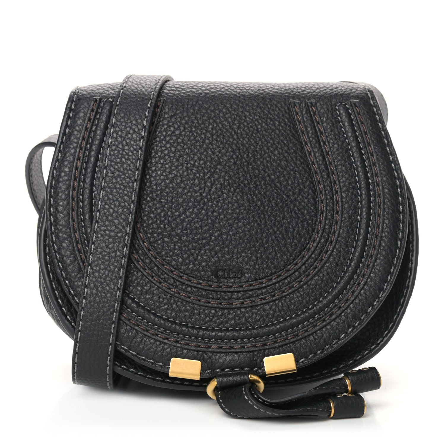 Chloe Calfskin Mini Marcie Round Crossbody Bag Black 1 of 10