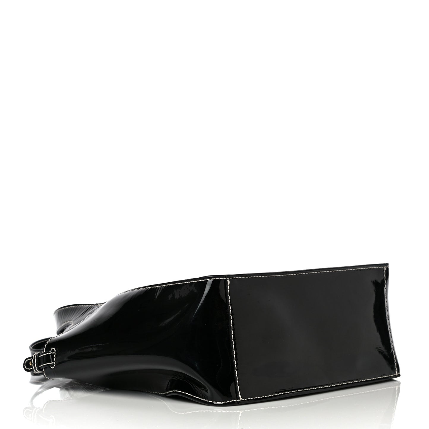 Patent East West Perforated Tote Black