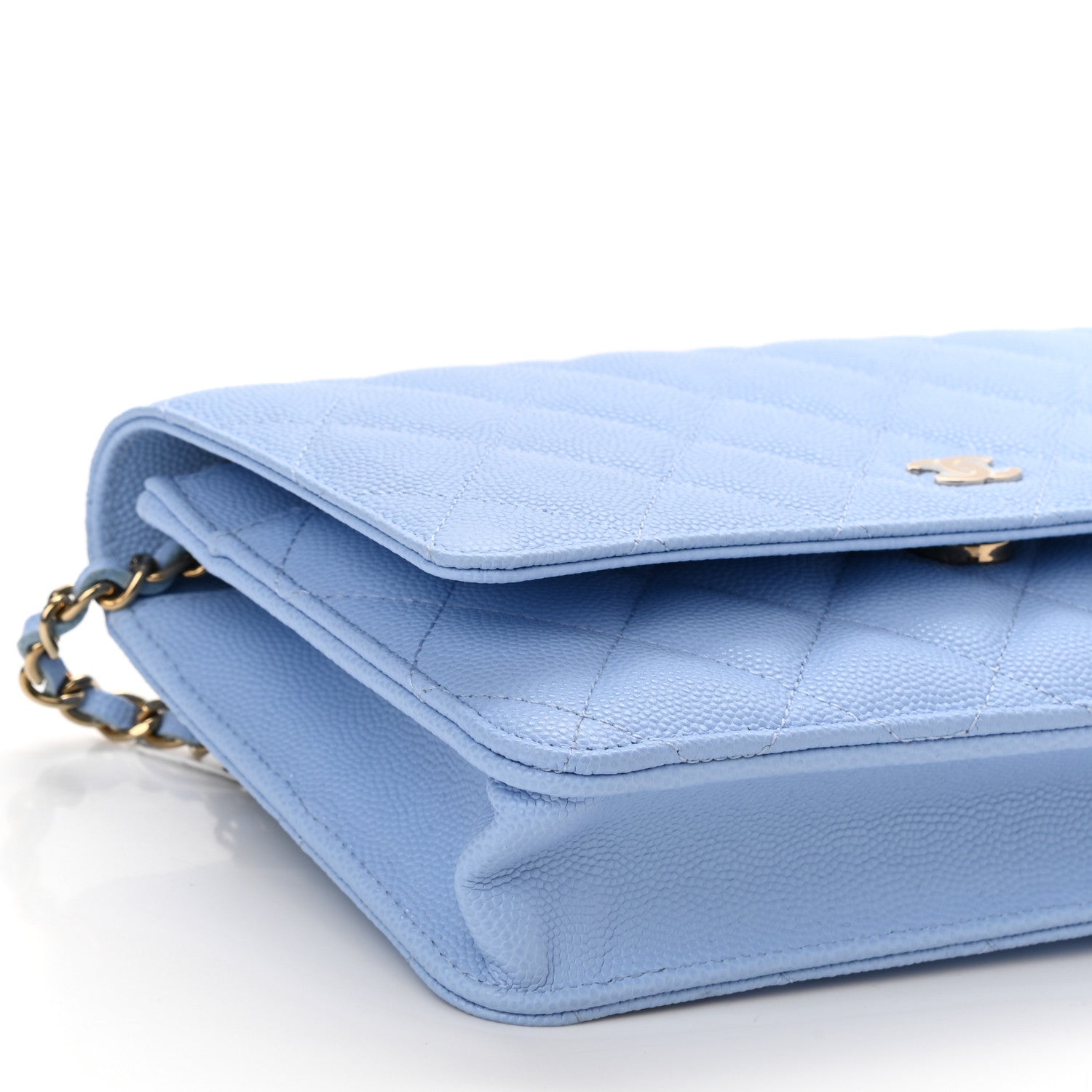 Chanel Caviar Quilted Wallet On Chain WOC Blue 10 of 12