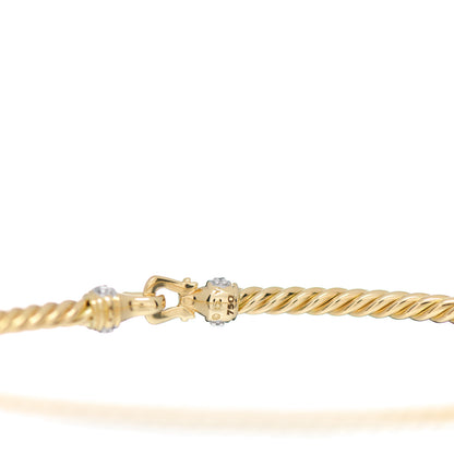 David Yurman 18K Yellow Gold Diamond 2.6mm Cable Collectibles Buckle Bracelet 3 of 3