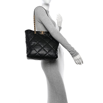 Chanel Lambskin Quilted Chanel 19 Shopping Bag Black 2 of 10