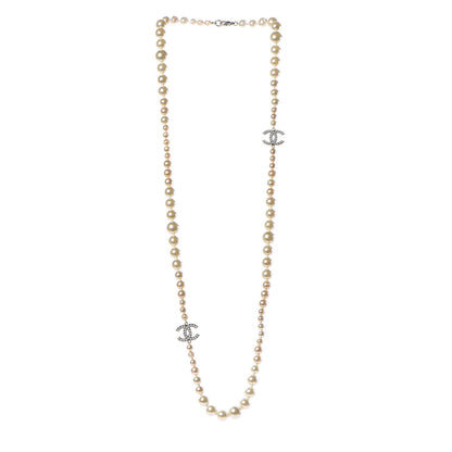 Chanel Pearl CC Long Necklace Gold 3 of 6