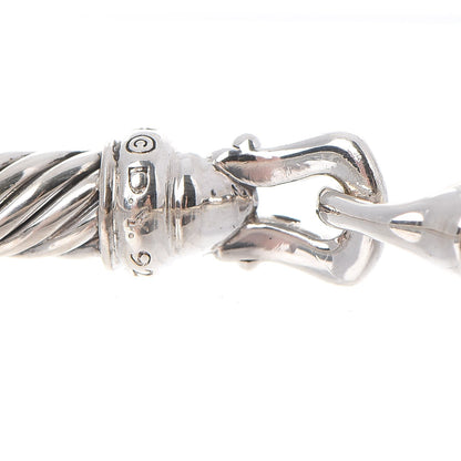 David Yurman Sterling Silver Diamond 5mm Cable Buckle Bracelet 4 of 5