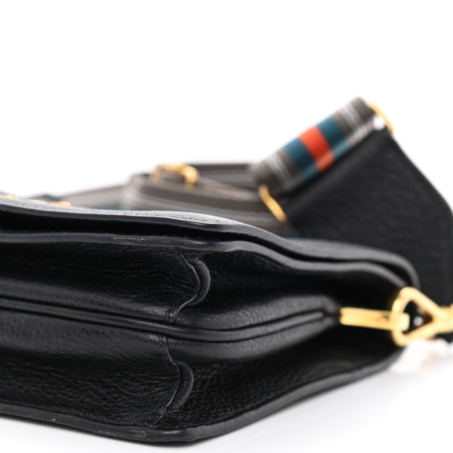 Prada Vitello Daino Double Strap Flap Crossbody Black 10 of 10
