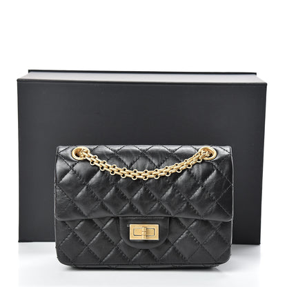 Chanel Aged Calfskin Quilted 2.55 Reissue Mini Flap Black 14 of 14
