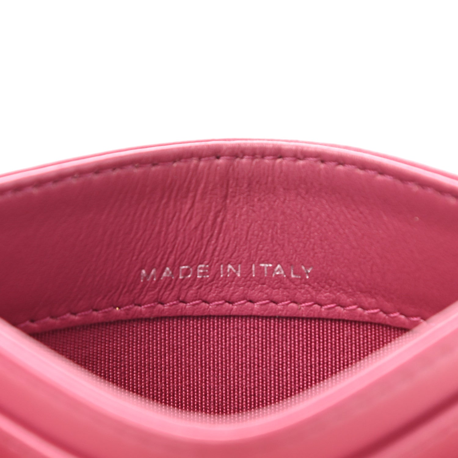 Chanel Lambskin Camellia Embossed Card Holder Fuchsia 7 of 9