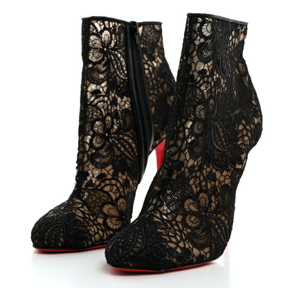 Christian Louboutin Mesh Guipure Wax Lace Kid Miss Tennis 100 Ankle Boots 40 Black 3 of 8