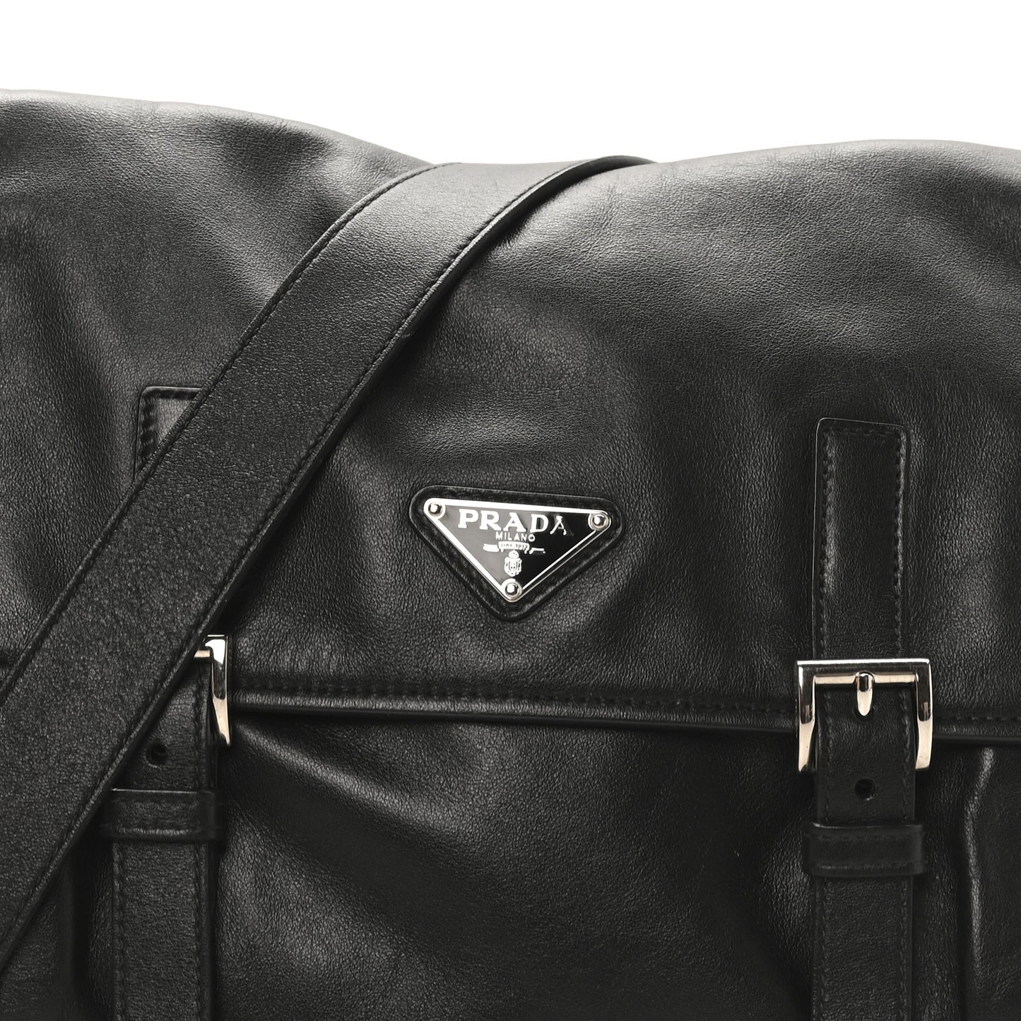 Soft Calf Messenger Bag Black