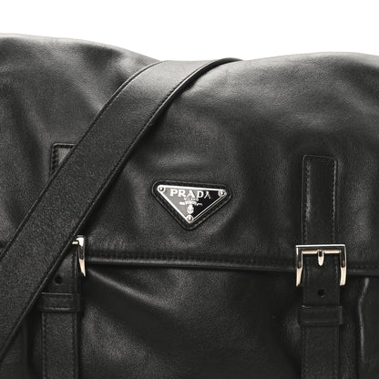 Prada Soft Calf Messenger Bag Black 7 of 9