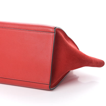 Celine Drummed Calfskin Suede Small Trapeze Coquelicot 8 of 8