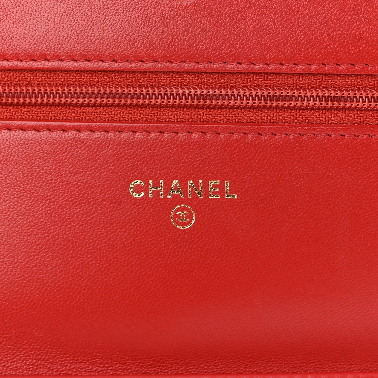 Chanel Lambskin Quilted Boy Wallet On Chain WOC Red 6 of 12