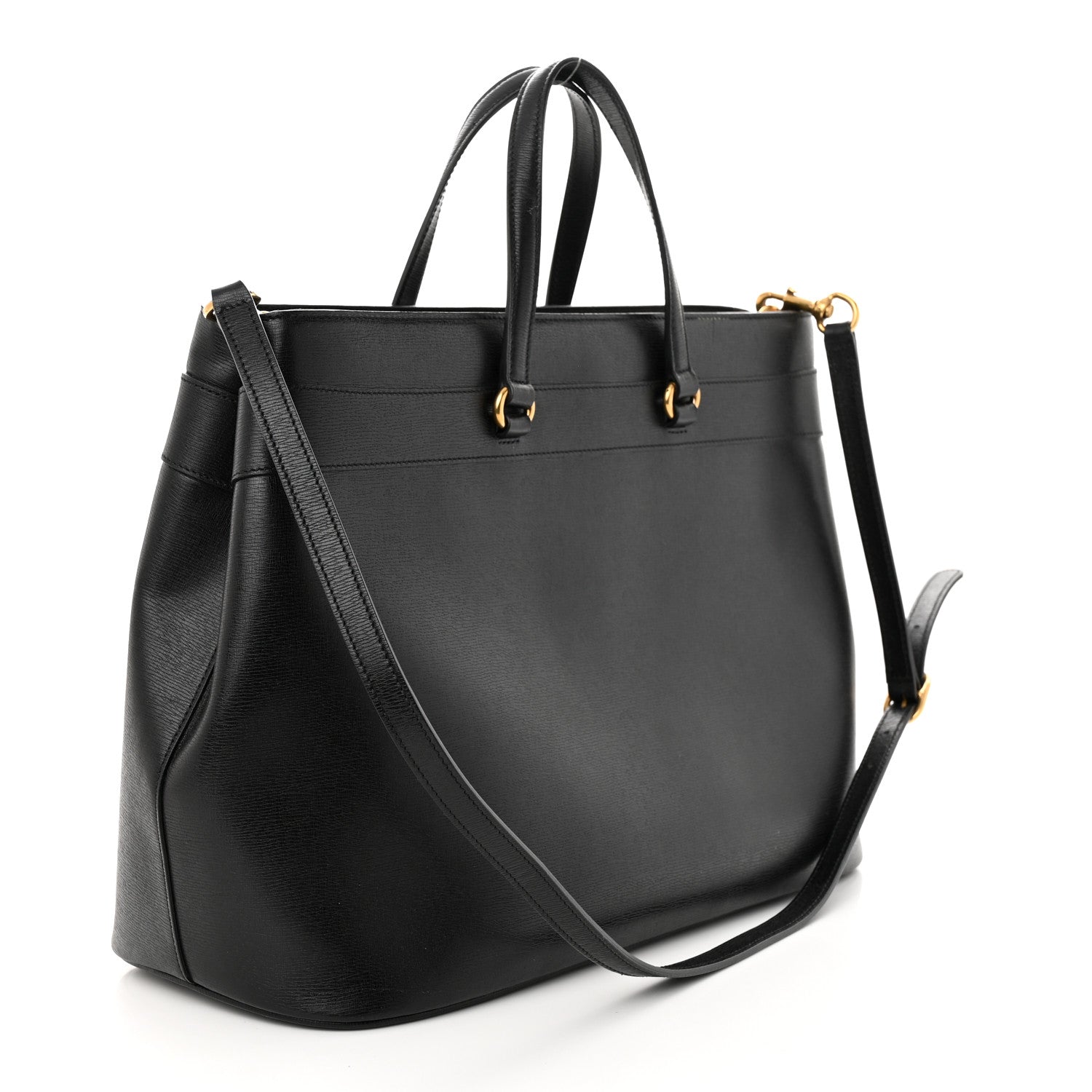 Gucci Textured Calfskin Large Bright Bit Tote Black 3 of 11